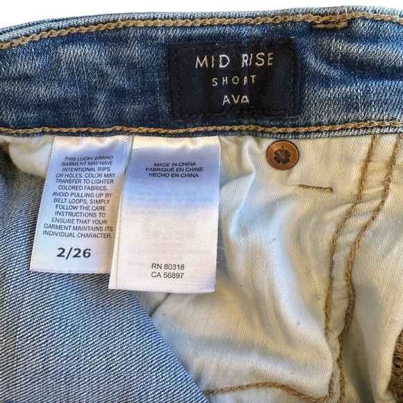 Lucky Brand Mid Rise Ava Jean Shorts - Women’s Size 26 Cuffed - Picture 5 of 9